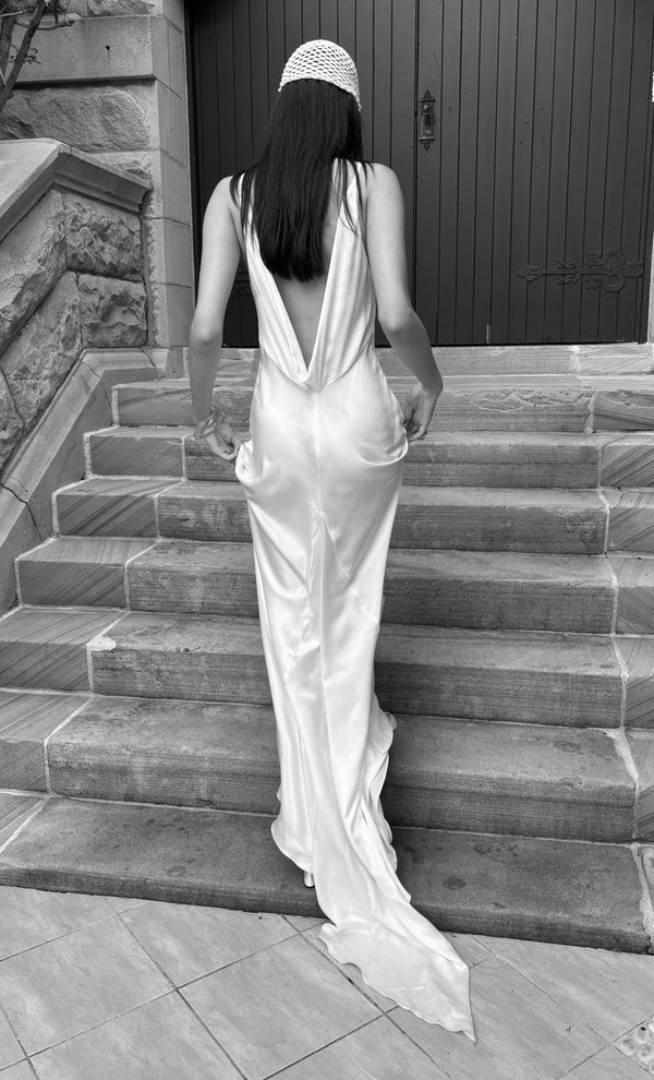 BENNET COWL GOWN - WHITE