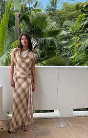 ELIANA MAXI DRESS - DUNE CHECK