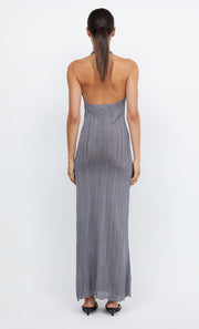 CONNER HALTER MAXI DRESS - CHARCOAL