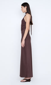 NYSSA MAXI DRESS - DARK CHOCOLATE