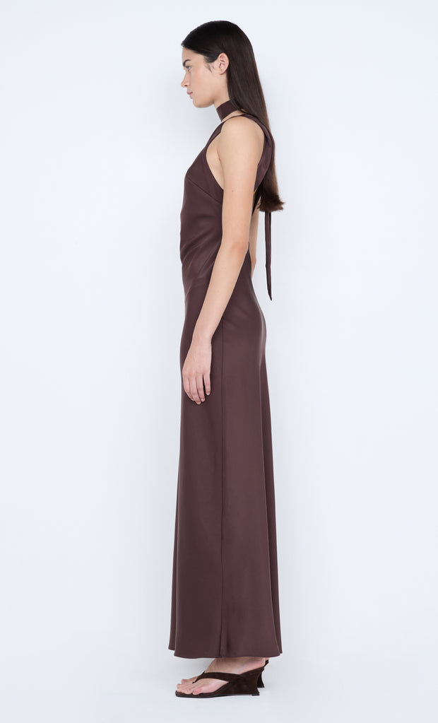 NYSSA MAXI DRESS - DARK CHOCOLATE