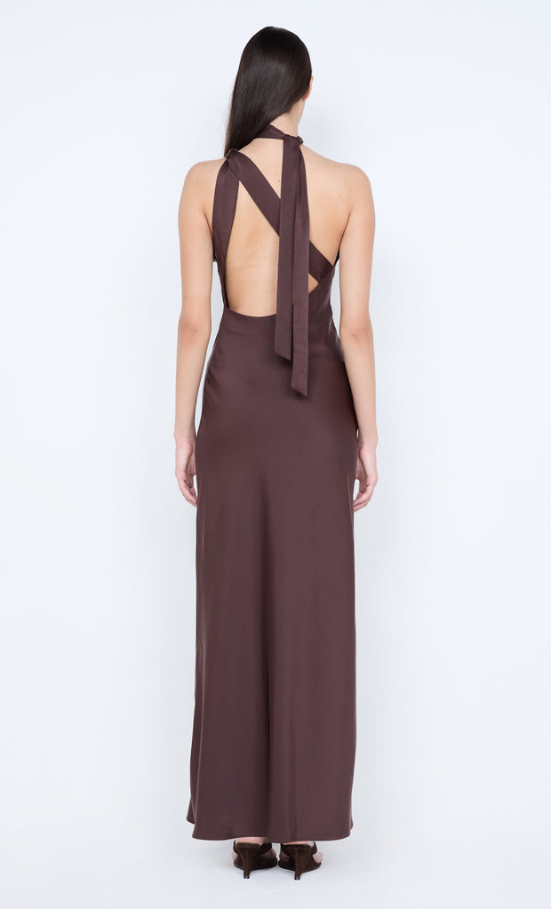 NYSSA MAXI DRESS - DARK CHOCOLATE