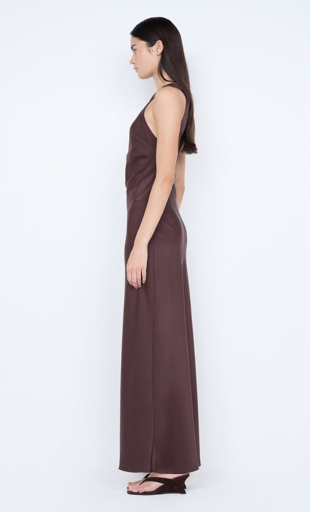 NYSSA MAXI DRESS - DARK CHOCOLATE