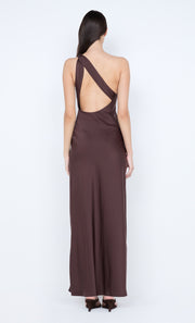 NYSSA MAXI DRESS - DARK CHOCOLATE