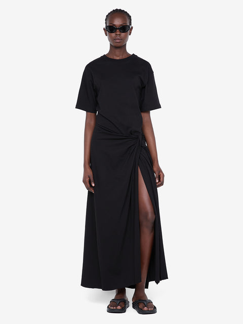 CYPRUS TWIST TEE DRESS - BLACK