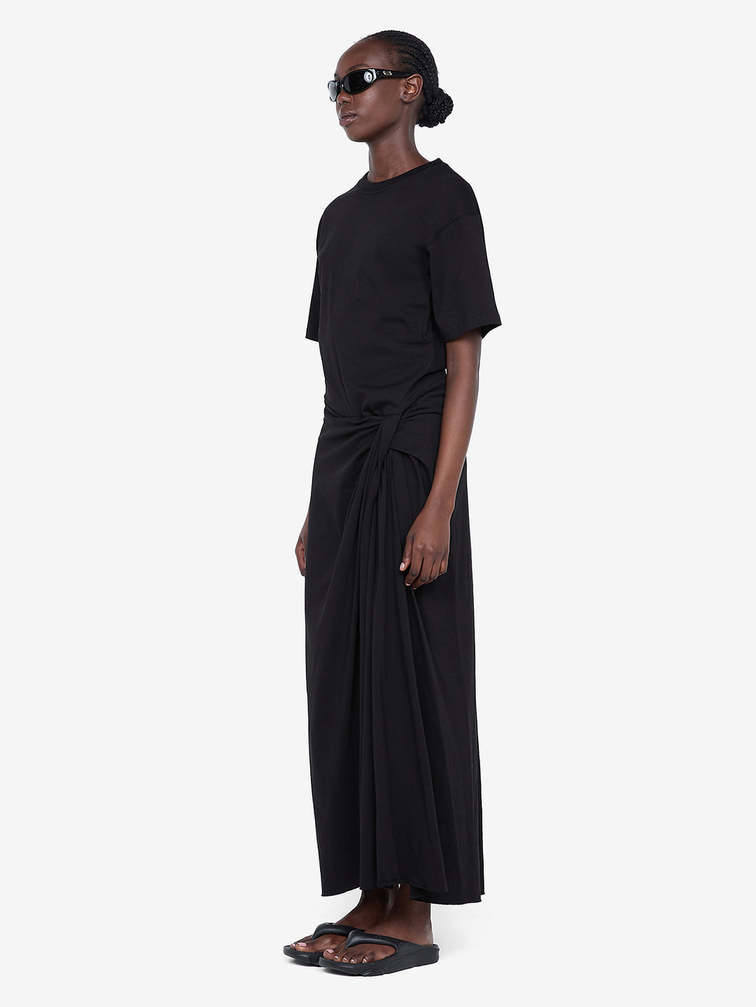 CYPRUS TWIST TEE DRESS - BLACK