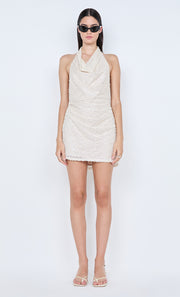 EDITH HALTER MINI DRESS - BUTTERCREAM