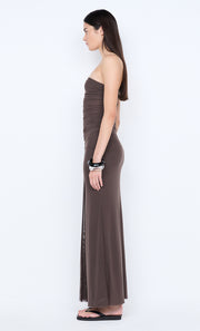 IDA STRAPLESS DRESS - MILK CHOCOLATE