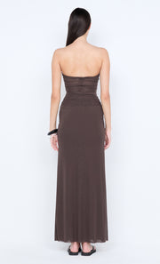 IDA STRAPLESS DRESS - MILK CHOCOLATE