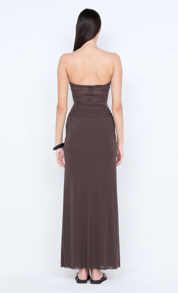 IDA STRAPLESS DRESS - MILK CHOCOLATE