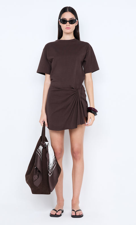 SIMI MINI DRESS - DARK CHOCOLATE