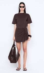 SIMI MINI DRESS - DARK CHOCOLATE