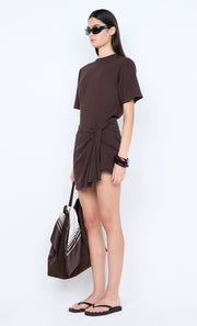 SIMI MINI DRESS - DARK CHOCOLATE