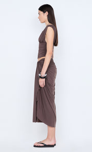 CLEMENTINE GATHERED TOP - MILK CHOCOLATE