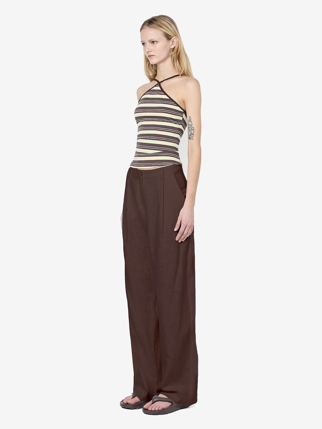 VINNIE WIDE LEG PANT - DARK CHOCOLATE