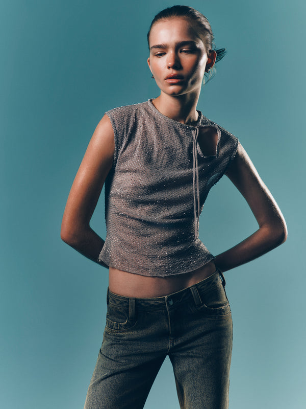 EMIKO TOP - SILVER