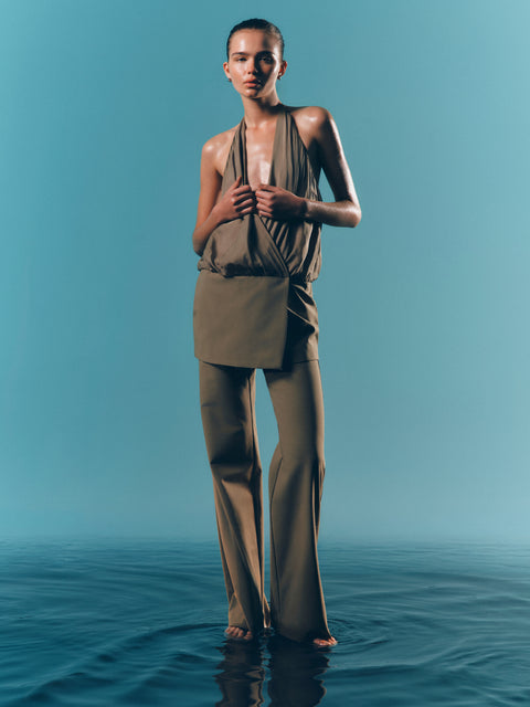 KIRA MINI DRESS - KHAKI