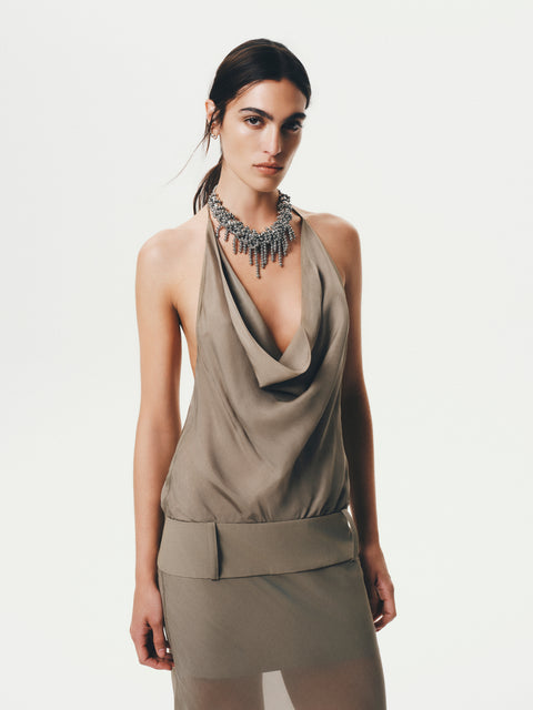 KIRA MAXI DRESS - KHAKI