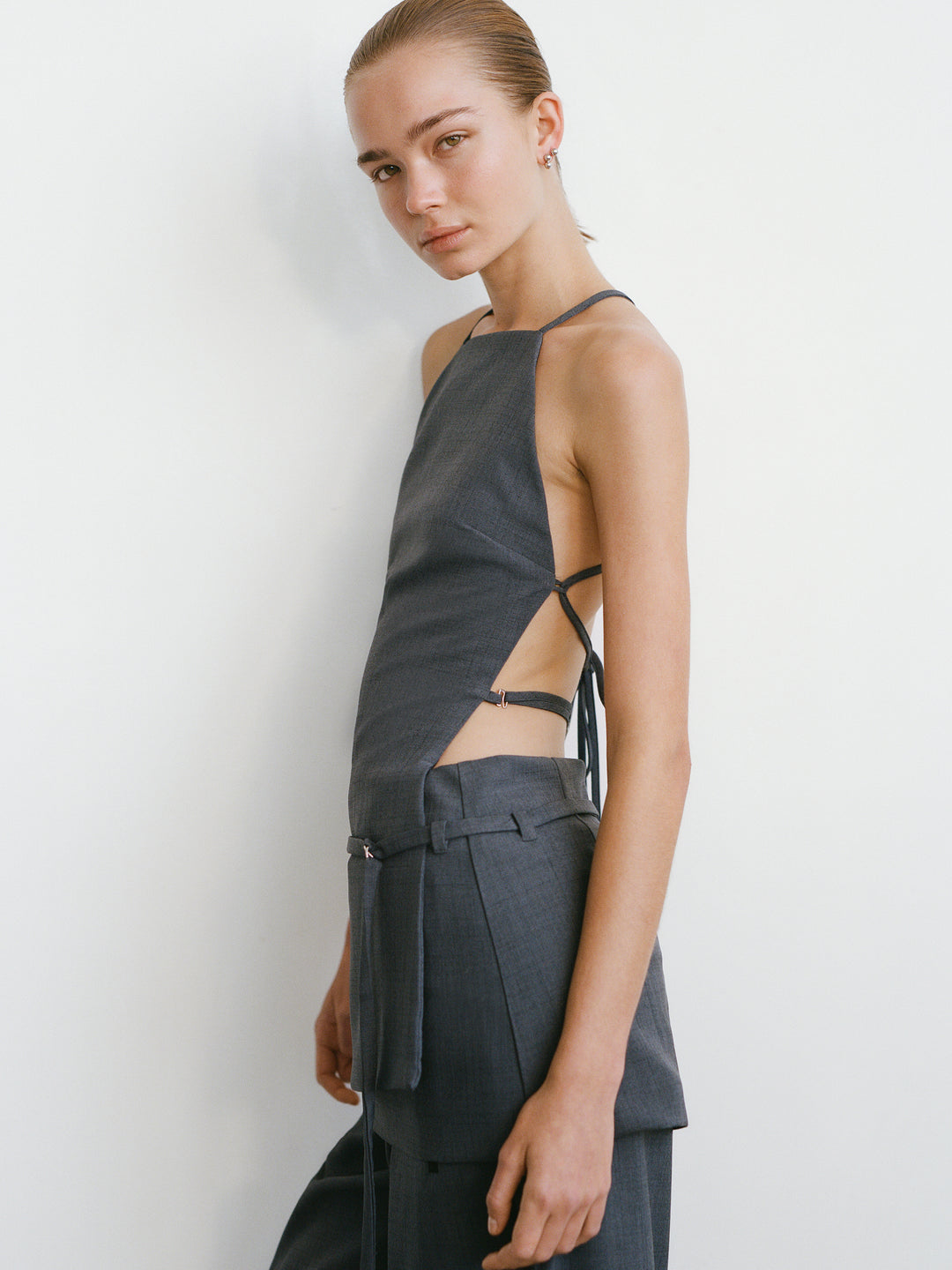 YUKI MINI DRESS - CHARCOAL