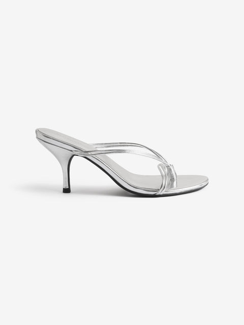 NATALIE THONG HEEL - SILVER