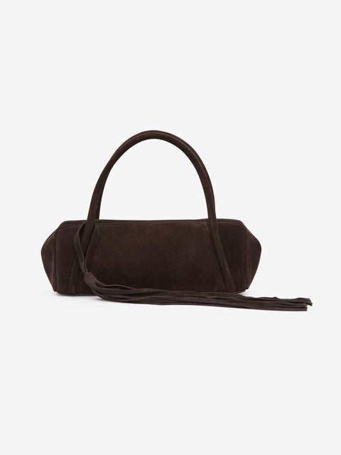 DEVIN BAGUETTE BAG - CHOC SUEDE