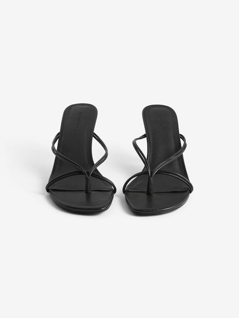 NATALIE THONG HEEL - BLACK
