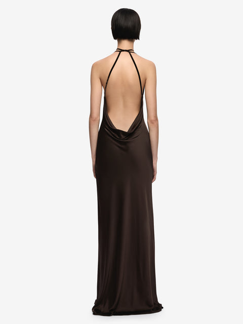 ALROSE MAXI DRESS - DARK CHOCOLATE