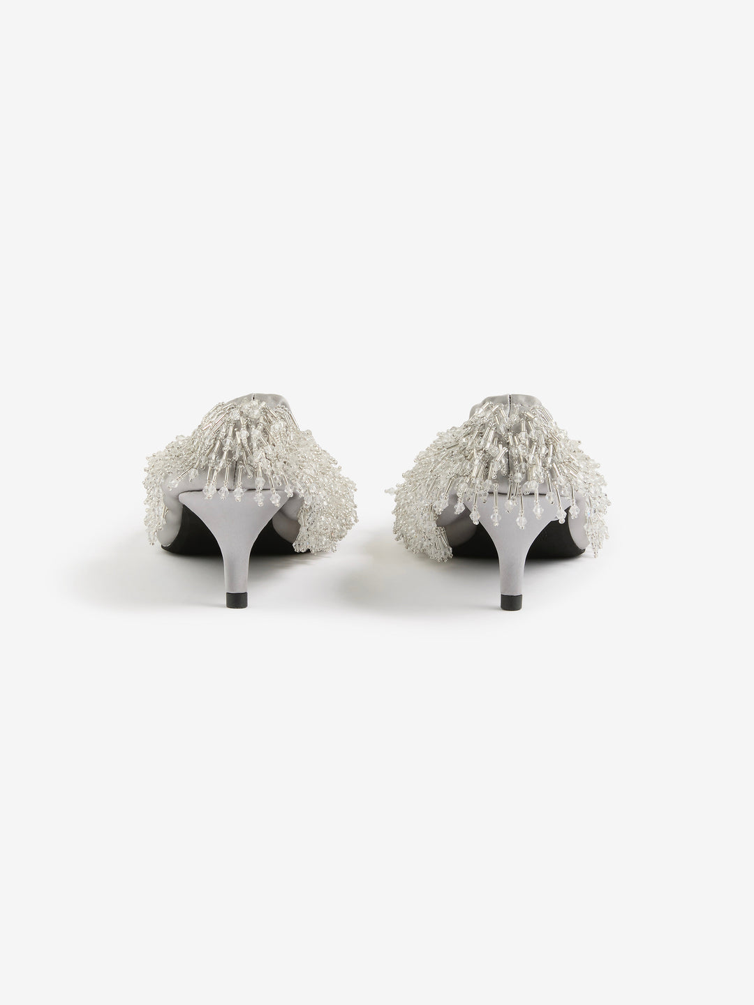 DIANA BEADED MULE - SILVER