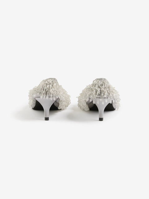 DIANA BEADED MULE - SILVER