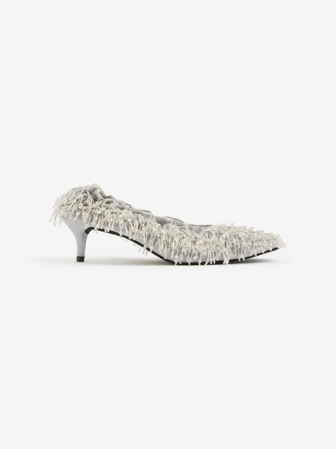 DIANA BEADED MULE - SILVER