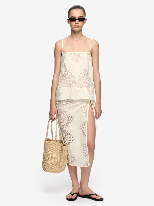 MARIETTA SQUARE NECK TOP - CREAM
