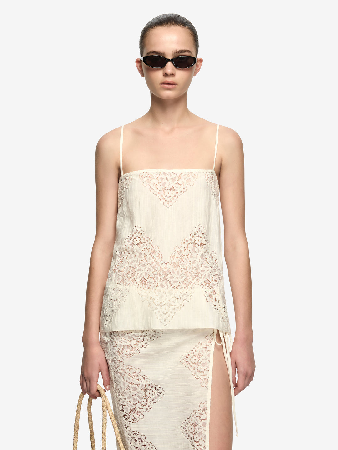 MARIETTA SQUARE NECK TOP - CREAM