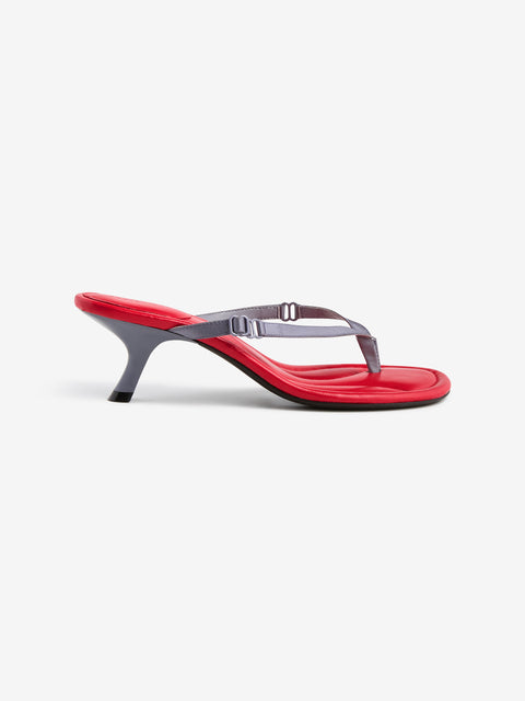SUMI KITTEN HEEL - CHARCOAL/RUBY RED