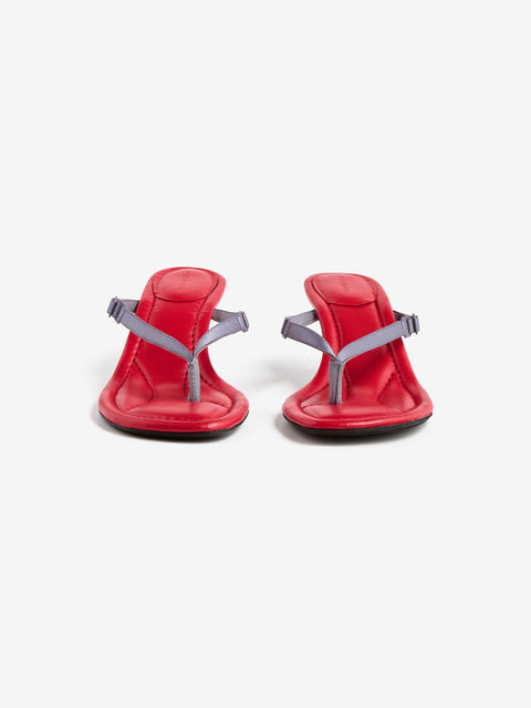 SUMI KITTEN HEEL - CHARCOAL/RUBY RED