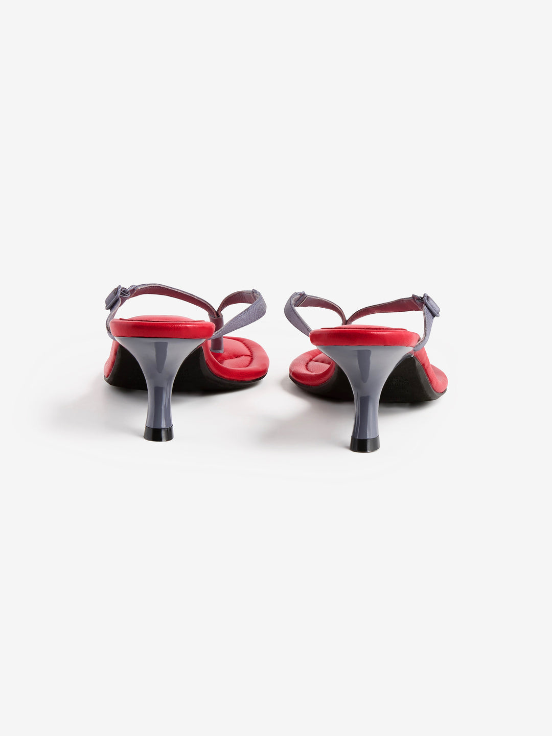 SUMI KITTEN HEEL - CHARCOAL/RUBY RED