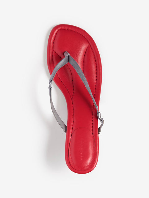 SUMI KITTEN HEEL - CHARCOAL/RUBY RED