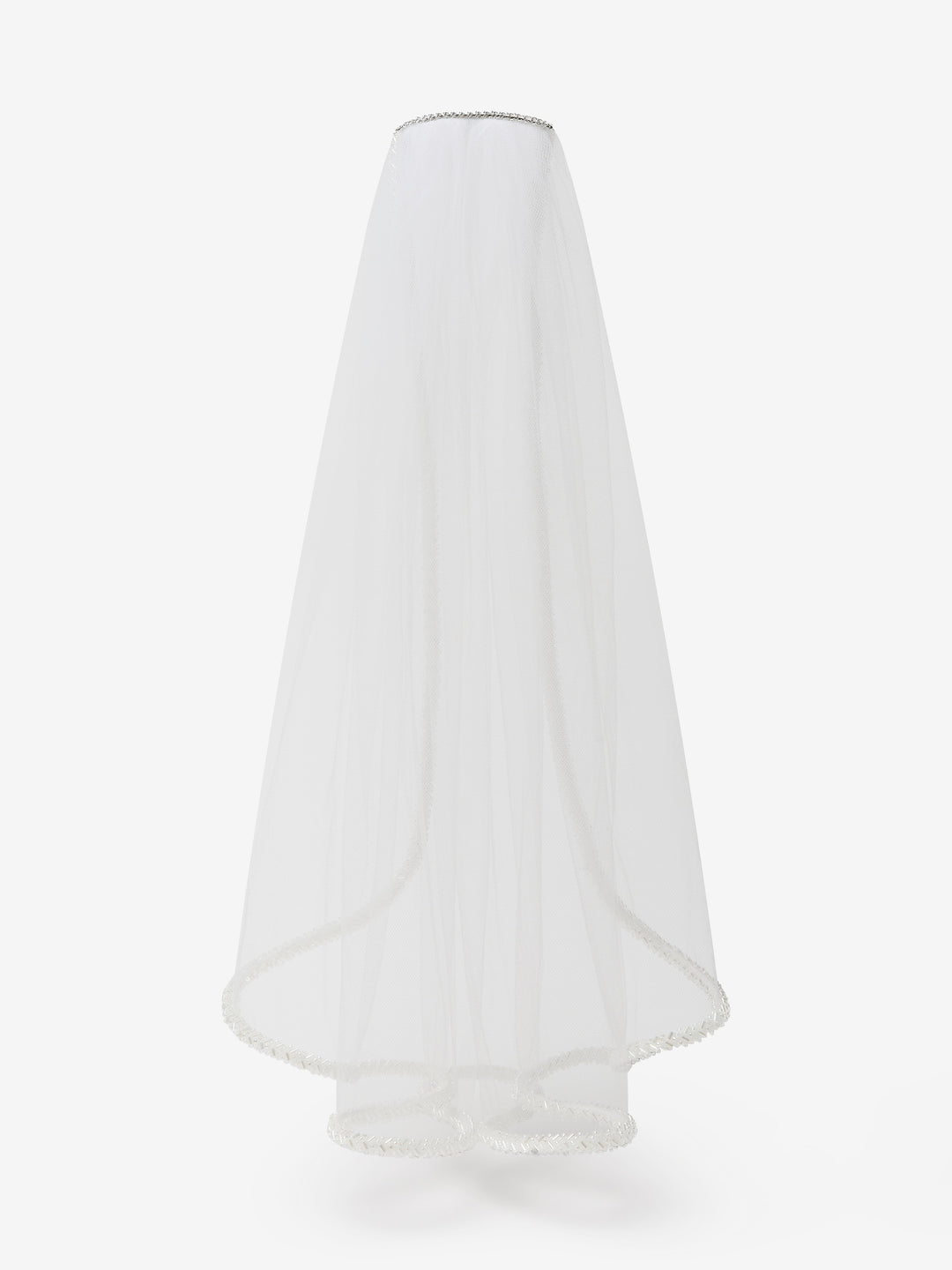 ALIVIA BEADED VEIL - WHITE