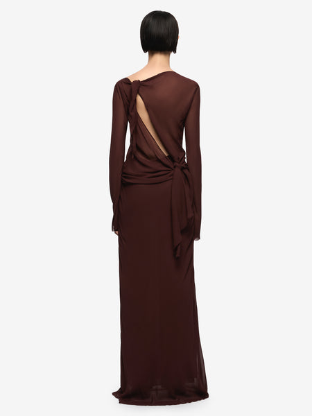fitted lace wedding dress APOLLINE MAXI DRESS - BLACK