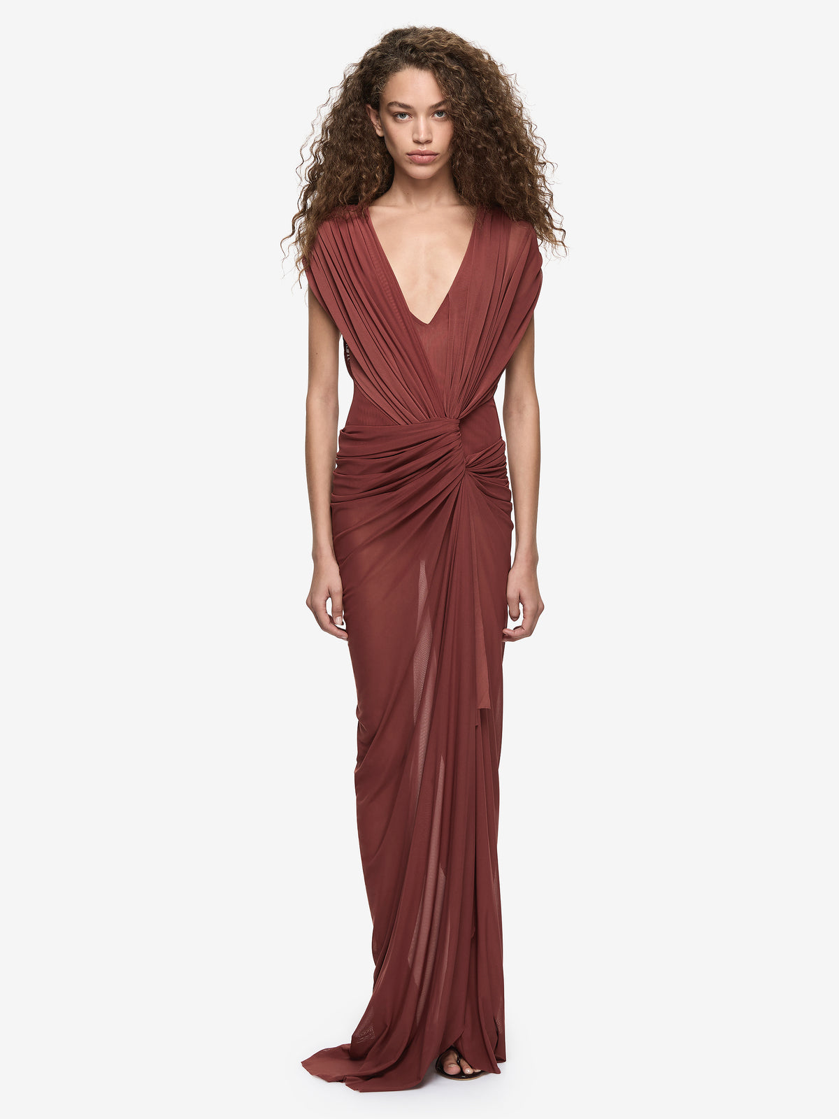 rust color long dress LEIA DRAPE MAXI - short prom Amazing Snazzy Amazing-snazzy Women Size:Youth 10-12