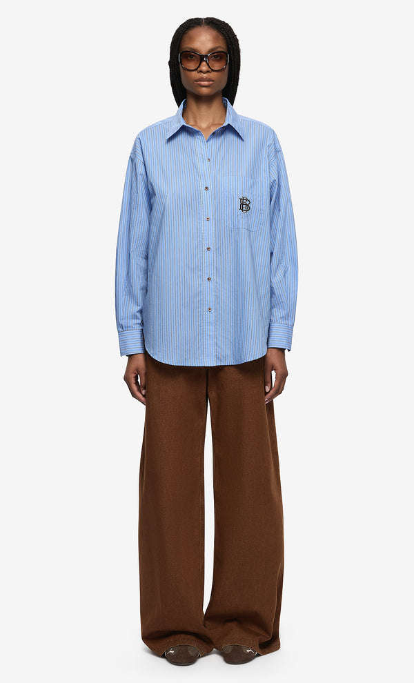 LINUS SHIRT - CHAMBRAY BLUE STRIPE