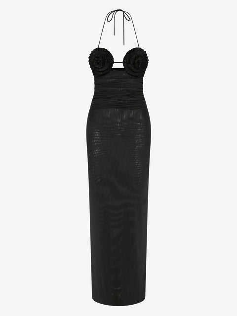 DELILA SPIRAL MAXI DRESS - BLACK
