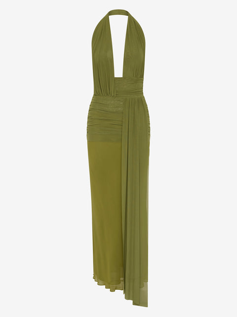 CASSIS DRAPE MAXI DRESS - FERN