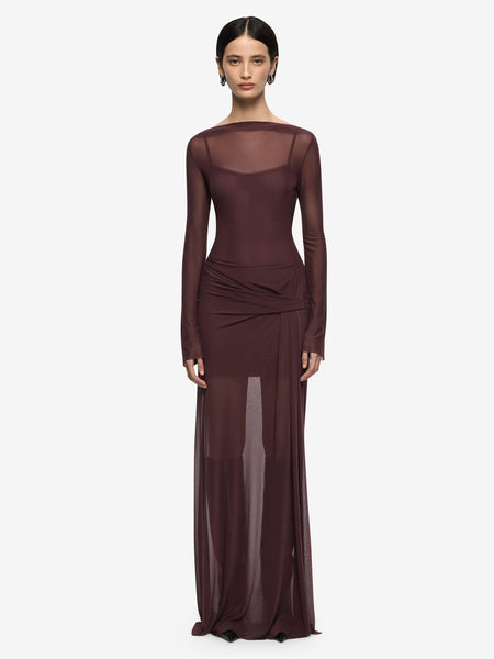Sol Asym Dress in Dark Chocolate - BEC + BRIDGE