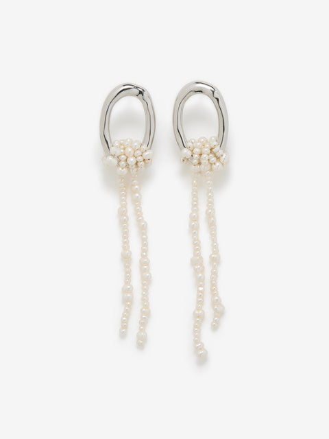 IRIS PEARL EARRINGS - SILVER