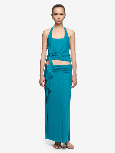OLYSSIA KNOT SKIRT - JADE