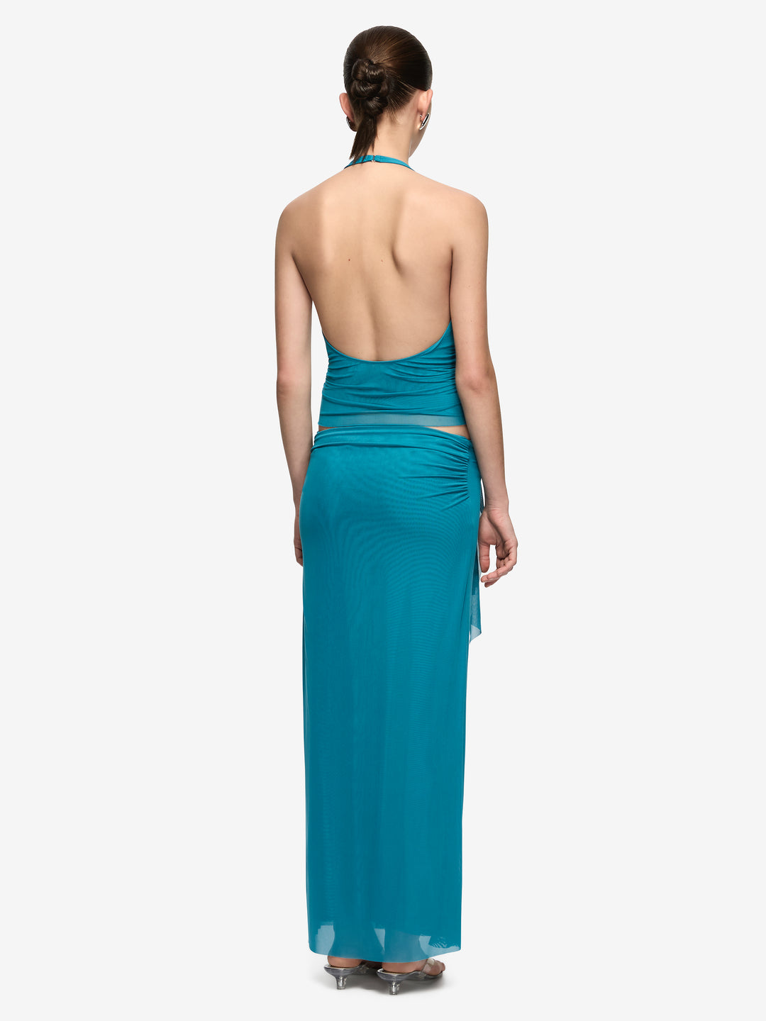 OLYSSIA KNOT HALTER TOP - JADE