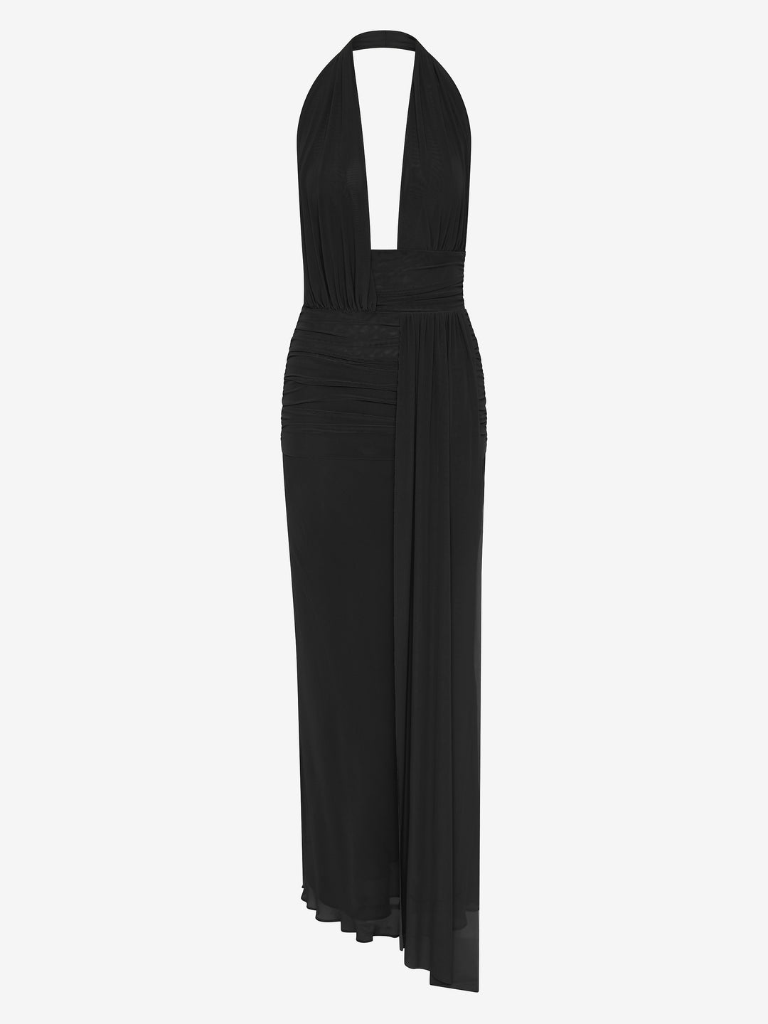 CASSIS DRAPE MAXI DRESS - BLACK