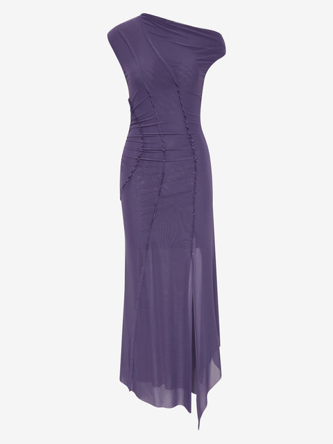 DELILA ASYM DRESS - AMETHYST
