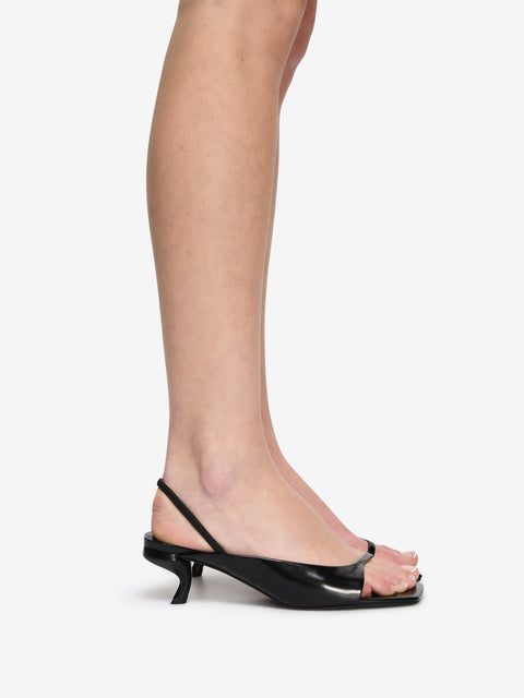 NIKITA KITTEN HEEL - BLACK LEATHER