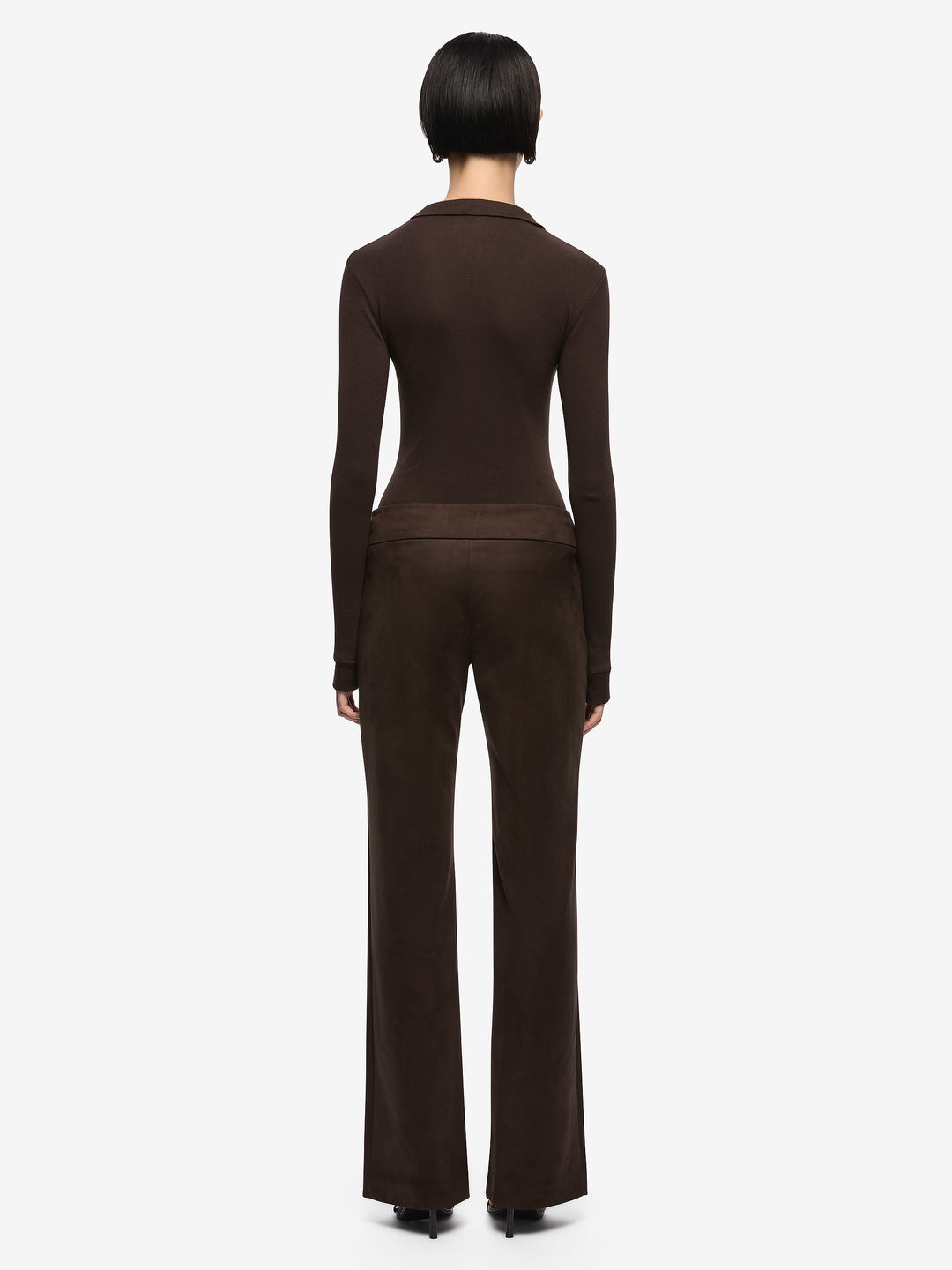 MONETA LONG SLEEVE TOP - DARK CHOCOLATE